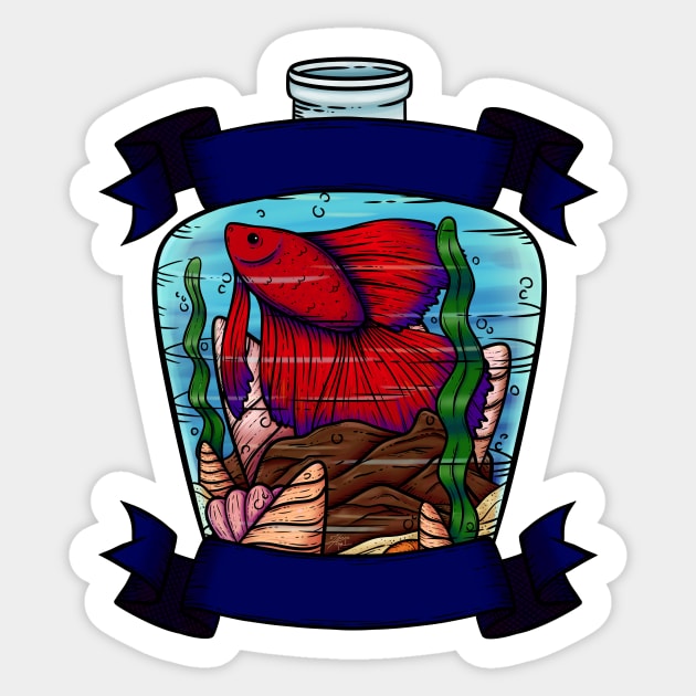 Fish in a Bottle Sticker by zarya_kiqo